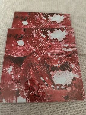 Red Disco Ball Art Print wall decor 70s party